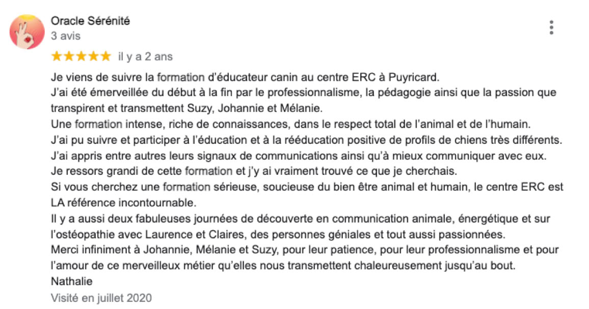 avis formation pro éducateur chien